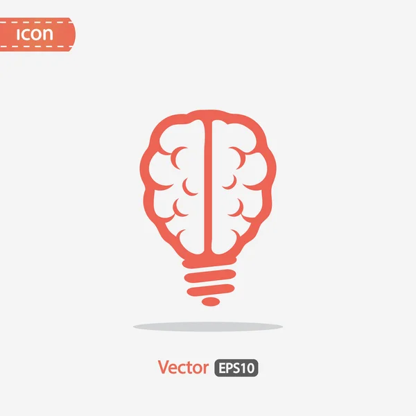 Ícone do cérebro Estilo de design plano — Vetor de Stock