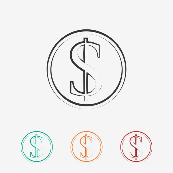 Money icon, Flat design style — Stock Vector