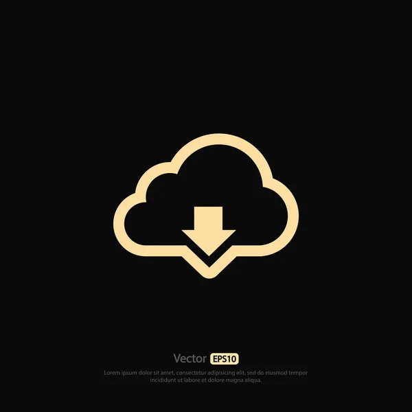 Cloud computing download pictogram — Stockvector