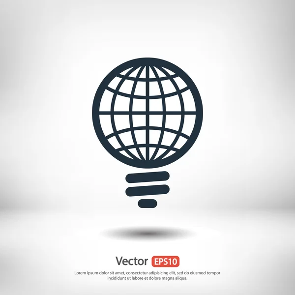 Global gloeilamp pictogram — Stockvector