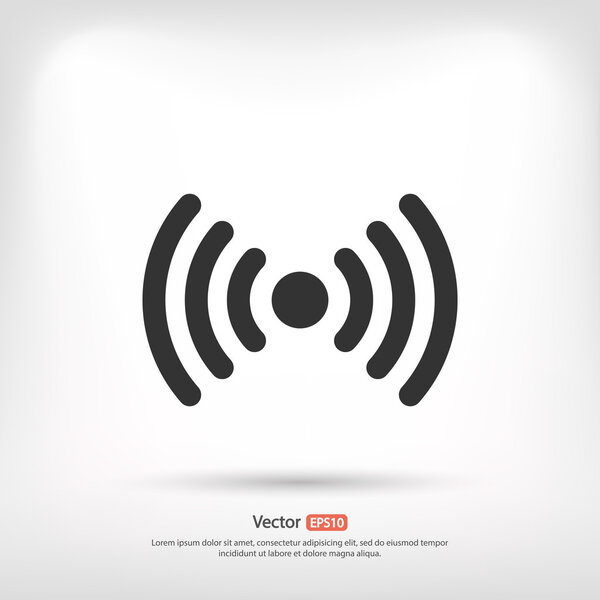 Беспроводная икона, стиль плоского дизайна
