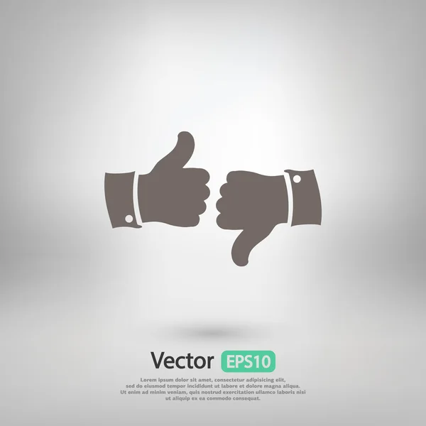 Pulgar hacia arriba y hacia abajo iconos — Vector de stock