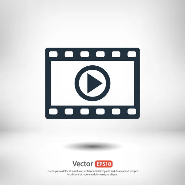 Icono de vídeo, diseño plano — Vector de stock