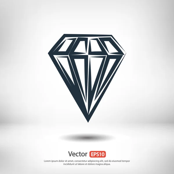 Diamant-Ikone, flaches Design — Stockvektor