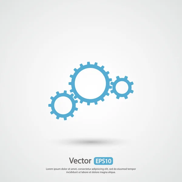 Gears icon, Flat design style — Stock Vector