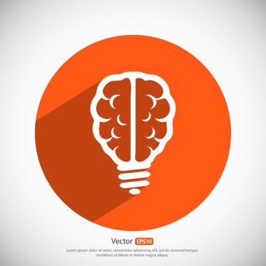 Beyin simge düz tasarım stil