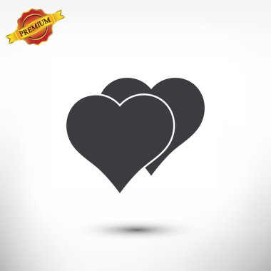 Kalp simgesi, düz tasarım