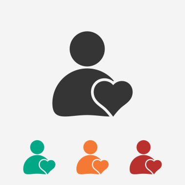 Kalp simgesi olan adam