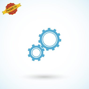 Gears icon, Flat design style clipart