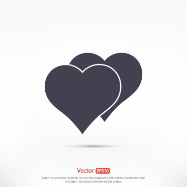 Kalp simgesi, düz tasarım