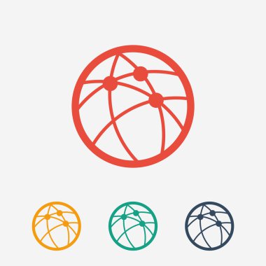 Küresel teknoloji ya da sosyal ağ simgesini