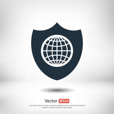 Kalkan kutsal kişilerin resmi, düz tasarım stili