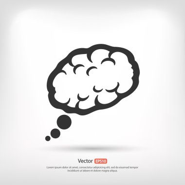 Beyin simge düz tasarım stil