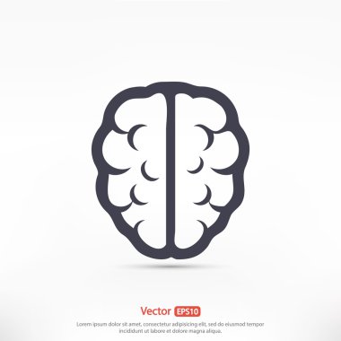 Beyin simge düz tasarım stil