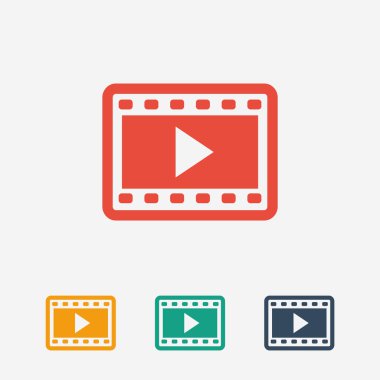 video simgesi, düz tasarım