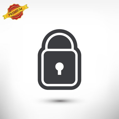 Kilit simgesi, düz tasarım stili