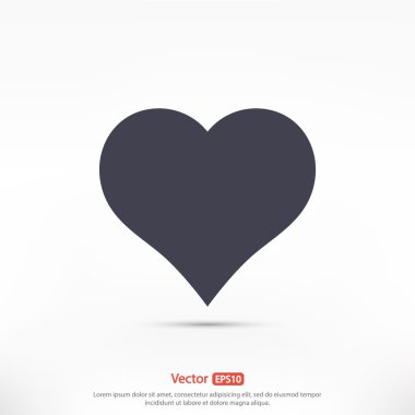 kalp simgesi, düz tasarım