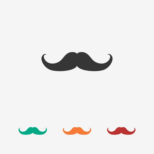 Moustache icône plate — Image vectorielle