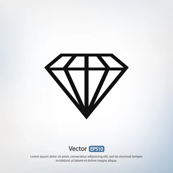 Icône diamant, design plat — Image vectorielle