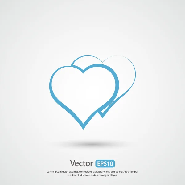 Hart pictogram, platte ontwerp — Stockvector