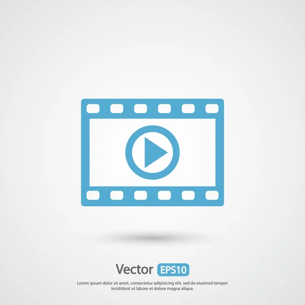 Videóinak ikon, lapos kivitel — Stock Vector