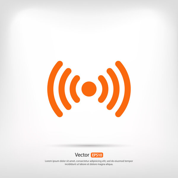 Беспроводная икона, стиль плоского дизайна
