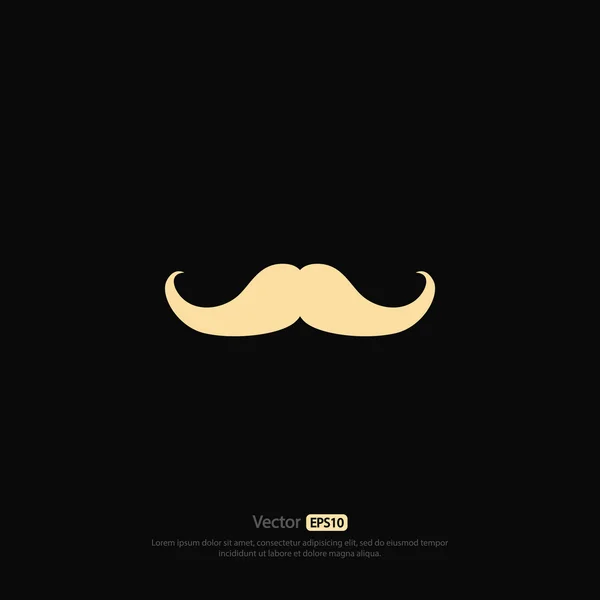 Moustache icône plate — Image vectorielle