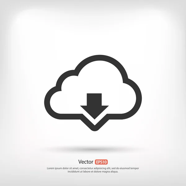 Cloud computing icono de descarga — Vector de stock