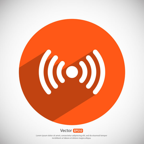 Беспроводная икона, стиль плоского дизайна
