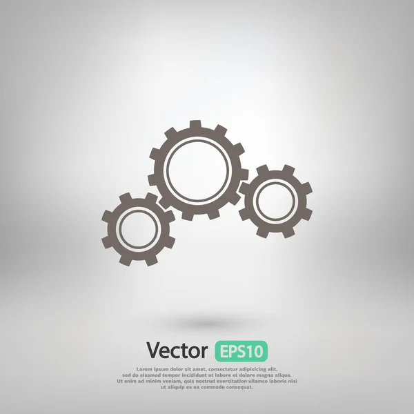 Gears pictogram, platte ontwerpstijl — Stockvector