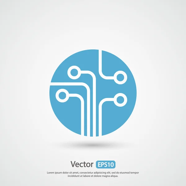 Nyomtatott áramkör, technológia ikon — Stock Vector