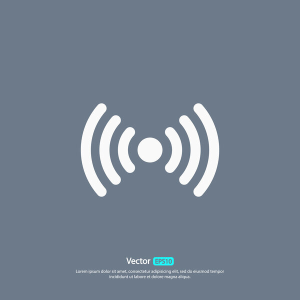 Беспроводная икона, стиль плоского дизайна
