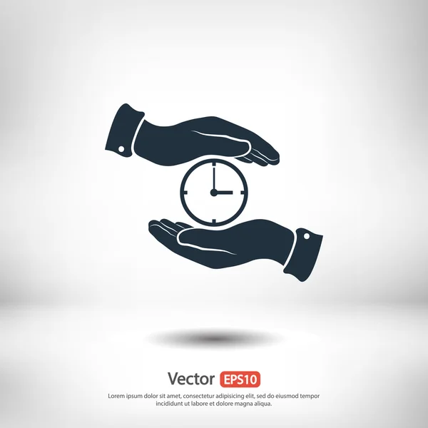 Relógio em mãos ícone — Vetor de Stock