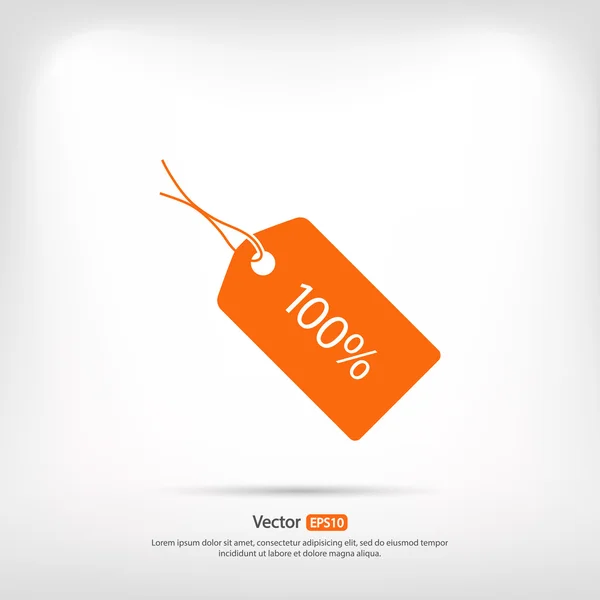 100 por ciento icono de etiqueta — Vector de stock