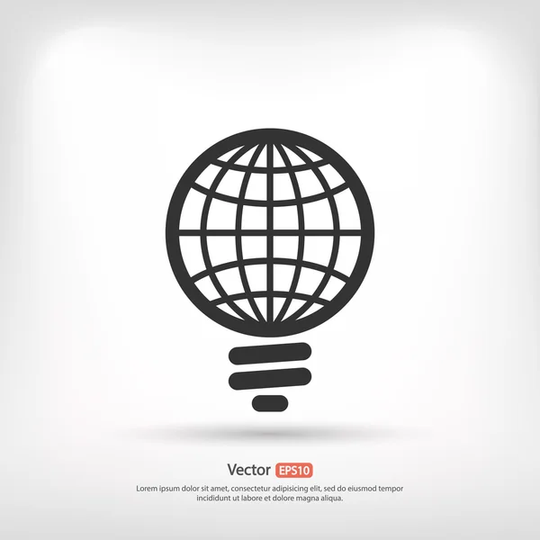 Global gloeilamp pictogram — Stockvector