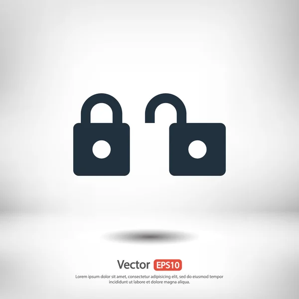 Icono de bloqueo, estilo de diseño plano — Vector de stock