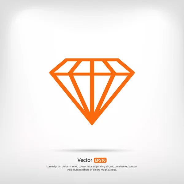 Icono de diamante, diseño plano — Vector de stock