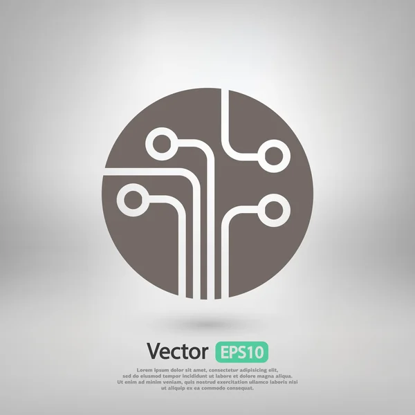 Placa de circuito, icono de la tecnología — Archivo Imágenes Vectoriales