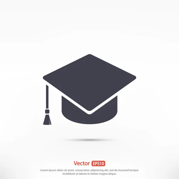 Graduatie cap pictogram — Stockvector