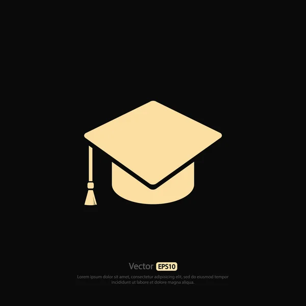 Graduatie cap pictogram — Stockvector