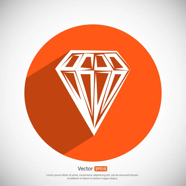 Icône diamant, design plat — Image vectorielle