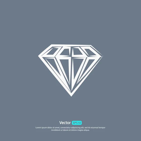 Icono de diamante, diseño plano — Archivo Imágenes Vectoriales