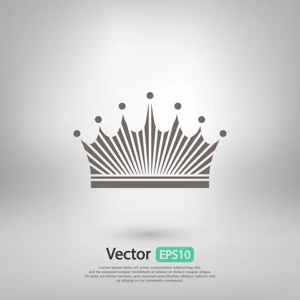 Icono de corona, estilo de diseño plano — Vector de stock