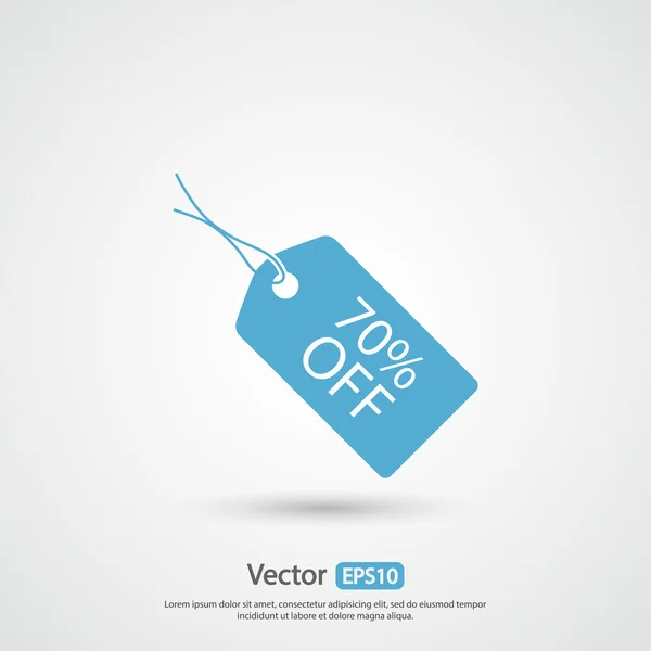 70 por ciento icono de etiqueta — Vector de stock