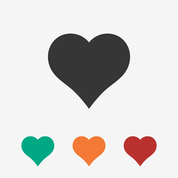 Heart icon, flat design — Stock Vector