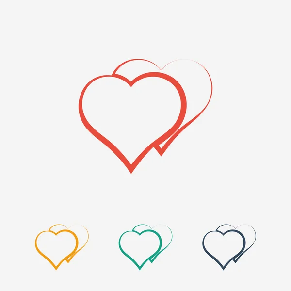Ícone de corações, design plano — Vetor de Stock