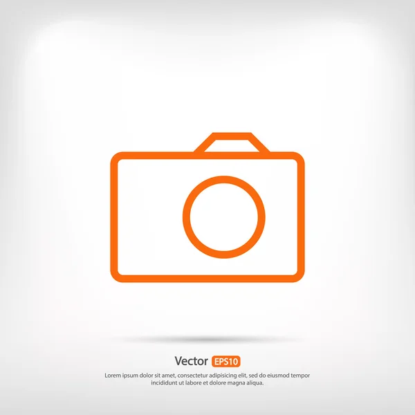 Platte pictogram van de camera — Stockvector