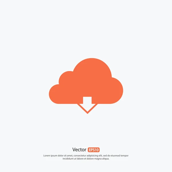 Cloud computing download icon — Stock Vector