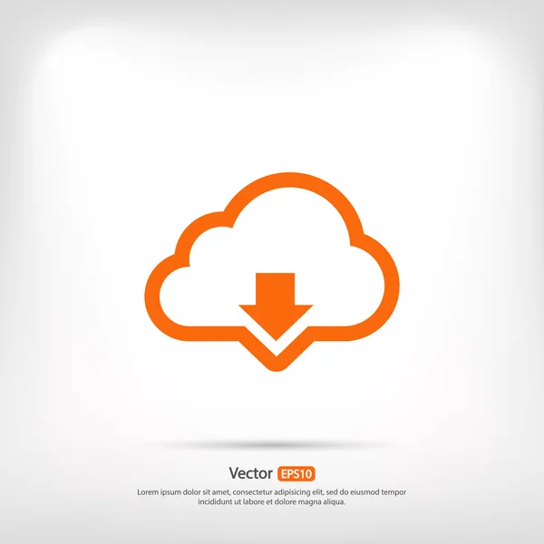 Cloud computing icono de descarga — Vector de stock