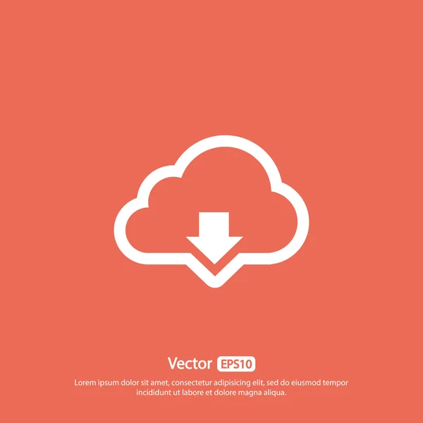 Cloud computing icono de descarga — Vector de stock